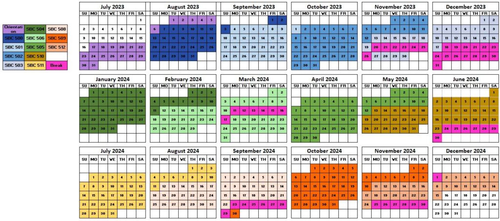 Cohort 7 Calendar and Key